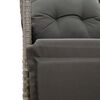 vidaXL Sill&oacute;n reclinable de jard&iacute;n con cojines rat&aacute;n sint&eacute;tico gris