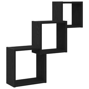 vidaXL Estante cubos pared madera ingenier&iacute;a roble negro 68x15x68 cm