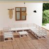 vidaXL Set de sal&oacute;n de jard&iacute;n de 10 piezas blanco madera maciza pino