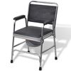 vidaXL Silla con inodoro WC acero negra