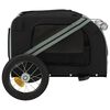 vidaXL Remolque de bicicleta mascotas hierro tela Oxford gris negro