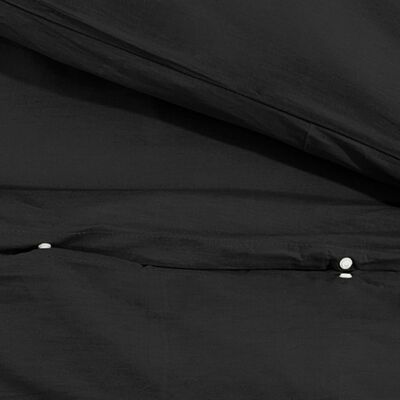 vidaXL Juego de funda nórdica algodón negro 155x220 cm