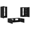 vidaXL Muebles de TV de pared con luces LED 3 piezas negro