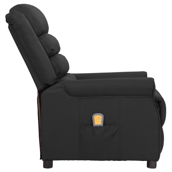 vidaXL Sill&oacute;n de masaje de cuero sint&eacute;tico negro