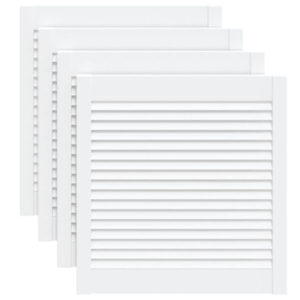 vidaXL Puerta de armario lamas 4 uds madera pino blanco 61,5x59,4 cm