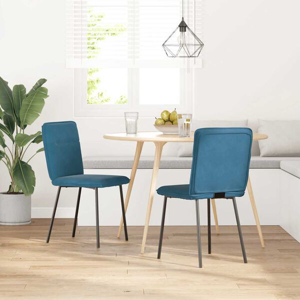 vidaXL Sillas de comedor 2 unidades terciopelo azul