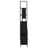 vidaXL Juego de muebles de baño 4 pzas madera contrachapada negro
