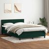 vidaXL Cama box spring con colch&oacute;n y LED terciopelo verde oscuro 160x210 cm