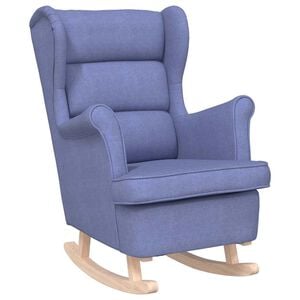 vidaXL Silla mecedora de tela azul vaquero 74x90x102 cm