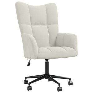 vidaXL Sill&oacute;n de relax de terciopelo color blanco crema