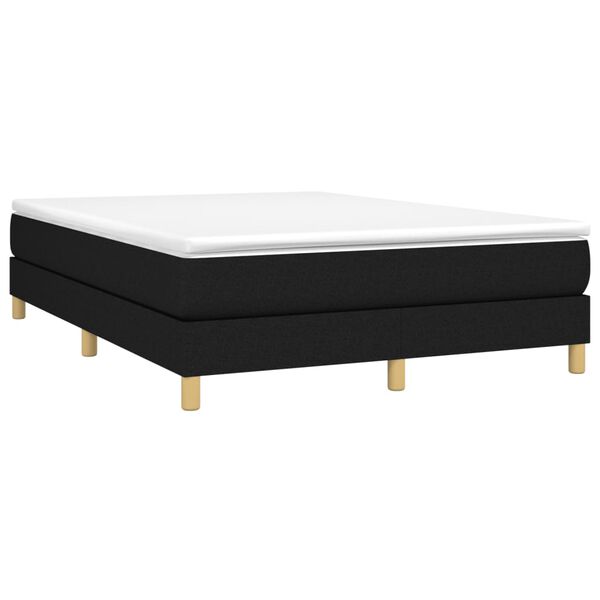 vidaXL Estructura de cama con somier tela negro 140x190 cm