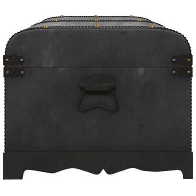 vidaXL Cofre baúl de madera negro 90x51x42 cm