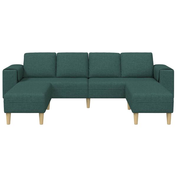 vidaXL Sof&aacute; de sala 3 pcs Verde oscuro Poli&eacute;ster