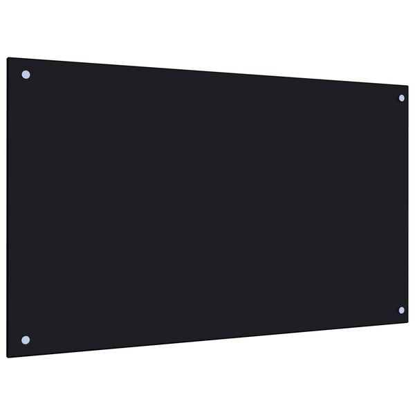 vidaXL Protección salpicaduras cocina vidrio templado negro 100x60 cm