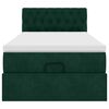 vidaXL Estructura de cama otomana con colchón terciopelo verde oscuro