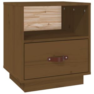 vidaXL Mesita de noche madera maciza de pino marr&oacute;n miel 40x34x45 cm