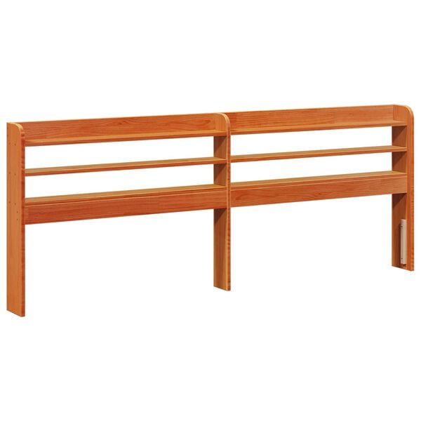 vidaXL Estructura de cama 2 pcs Marr&oacute;n cera Madera de Pino Macizo
