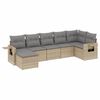 vidaXL Set sof&aacute;s de jard&iacute;n 7 piezas y cojines rat&aacute;n sint&eacute;tico beige