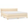 vidaXL Cama box spring con colch&oacute;n tela color crema 180x200 cm