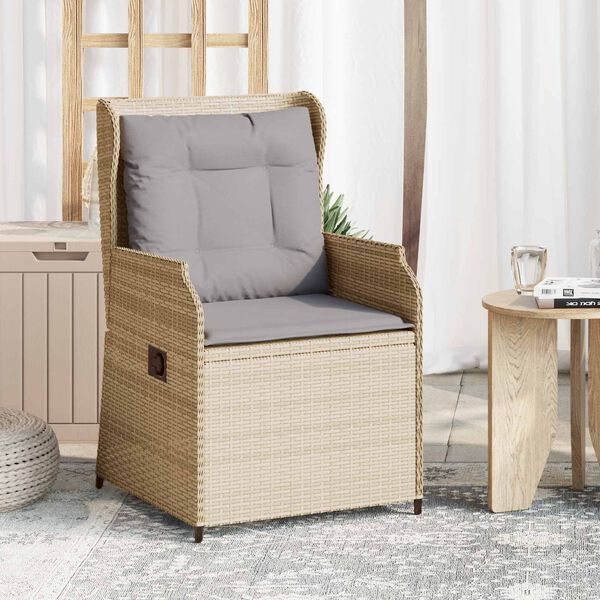 vidaXL Banco de jardín 2 pcs Beige ratán sintético