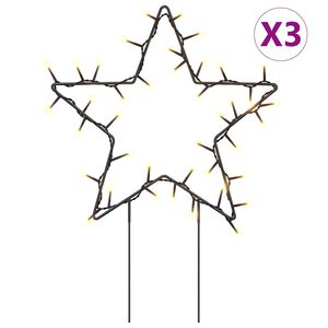 vidaXL Estrella de luz decorativa Navidad con estacas 50 LED 29 cm