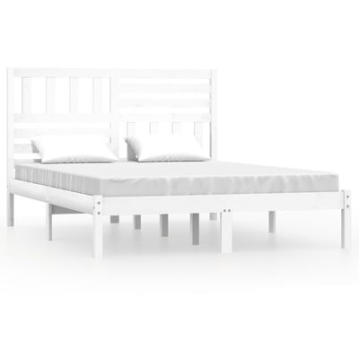 vidaXL Estructura de cama madera maciza de pino blanco 150x200 cm