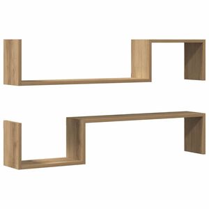 vidaXL Estante de pared 2 uds madera roble artisan 100x15x20 cm
