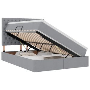 vidaXL Cama con almacenamiento y colch&oacute;n Gris Claro 140 x 190 cm