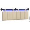 vidaXL Cabecero colgante Con luz LED Crema Tela