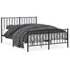 vidaXL Estructura cama sin colch&oacute;n con estribo metal negro 140x200 cm