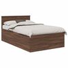 vidaXL Estructura de cama con cabecera Roble Marr&oacute;n 135 x 190 cm
