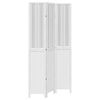 vidaXL Biombo separador de 3 paneles madera maciza Paulownia blanco