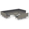 vidaXL Set de muebles de jard&iacute;n 14 pzas y cojines rat&aacute;n sint&eacute;tico gris