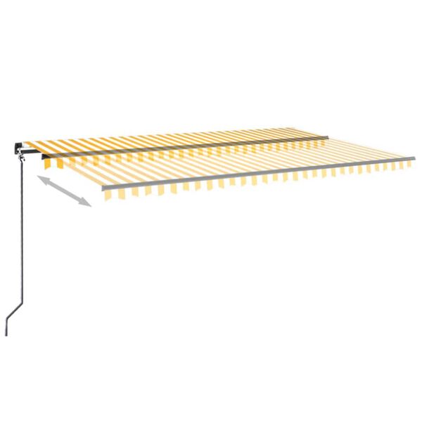 vidaXL Toldo retr&aacute;ctil manual con luz LED amarillo y blanco 500x300 cm