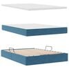 vidaXL Cama con almacenamiento Azul Oscuro 140 x 190 cm Terciopelo