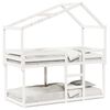 vidaXL Cama litera con techo madera maciza de pino blanco 90x190 cm