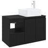vidaXL Juego de muebles de ba&ntilde;o 2 uds. Negro Madera de ingenier&iacute;a