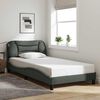 vidaXL Estructura de cama sin colch&oacute;n Hvar tela gris oscuro 100x203 cm