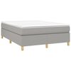 vidaXL Cama box spring con colch&oacute;n tela gris claro 140x190 cm