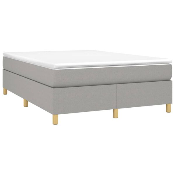 vidaXL Cama box spring con colch&oacute;n tela gris claro 140x190 cm