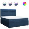 vidaXL Cama box spring con colch&oacute;n tela azul 180x200 cm