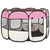 vidaXL Parque de perros plegable bolsa de transporte rosa 90x90x58 cm