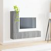 vidaXL Conjunto de mueble de TV 3 pcs Gris Sonoma Madera de ingenier&iacute;a