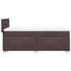vidaXL Cama box spring con colch&oacute;n tela marr&oacute;n oscuro 80x200 cm