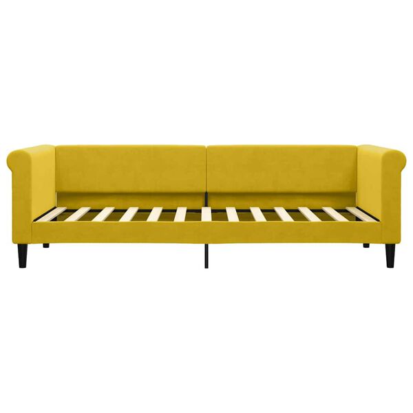vidaXL Sofá cama con colchón terciopelo amarillo 80x200 cm