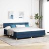 vidaXL Cama tipo Box Spring con colch&oacute;n Azul 200 x 200 cm tela