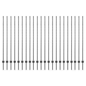 vidaXL Poste de cerca empotrado 22 uds. Gris 200 cm