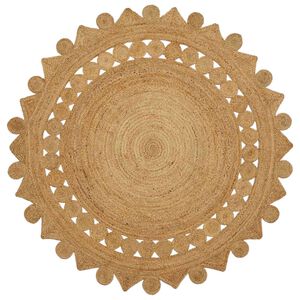 vidaXL Alfombra Marr&oacute;n &Oslash; 180 cm yute