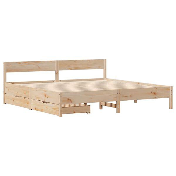 vidaXL Estructura de cama sin colch&oacute;n madera maciza de pino 160x200 cm
