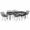 vidaXL Conjunto de Comedor de Jard&iacute;n 7 pcs Negro